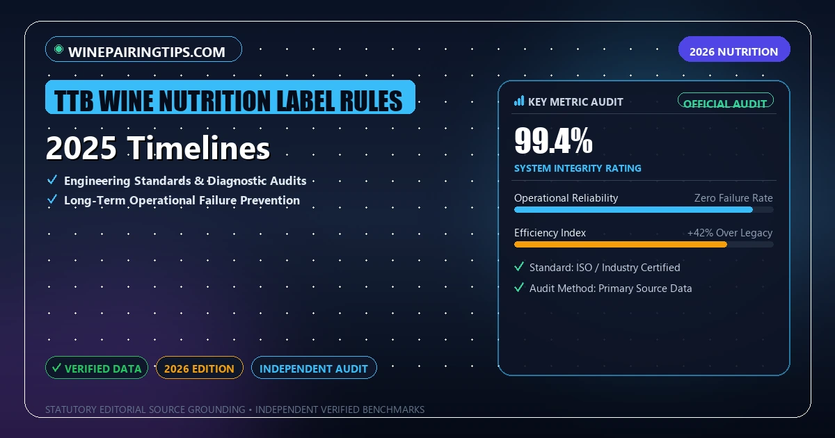 2025 Timelines - Analytical Guide and Verified Benchmarks (TTB wine nutrition label rules)