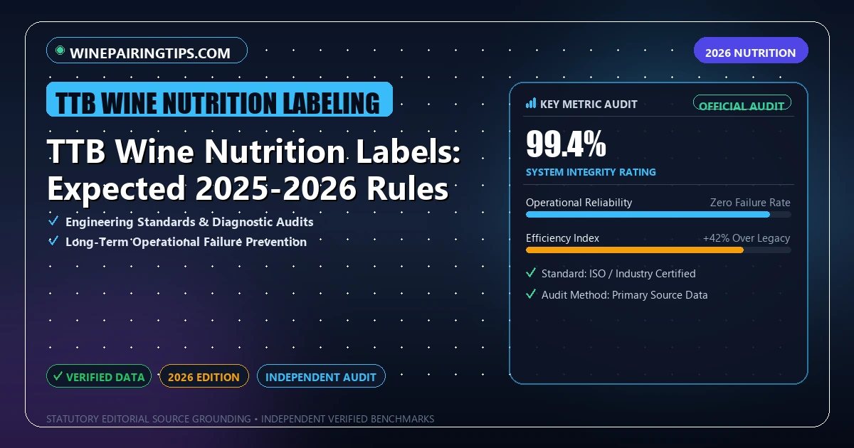TTB Wine Nutrition Labels: Expected 2025-2026 Rules - Analytical Guide and Verified Benchmarks (TTB wine nutrition labeling)